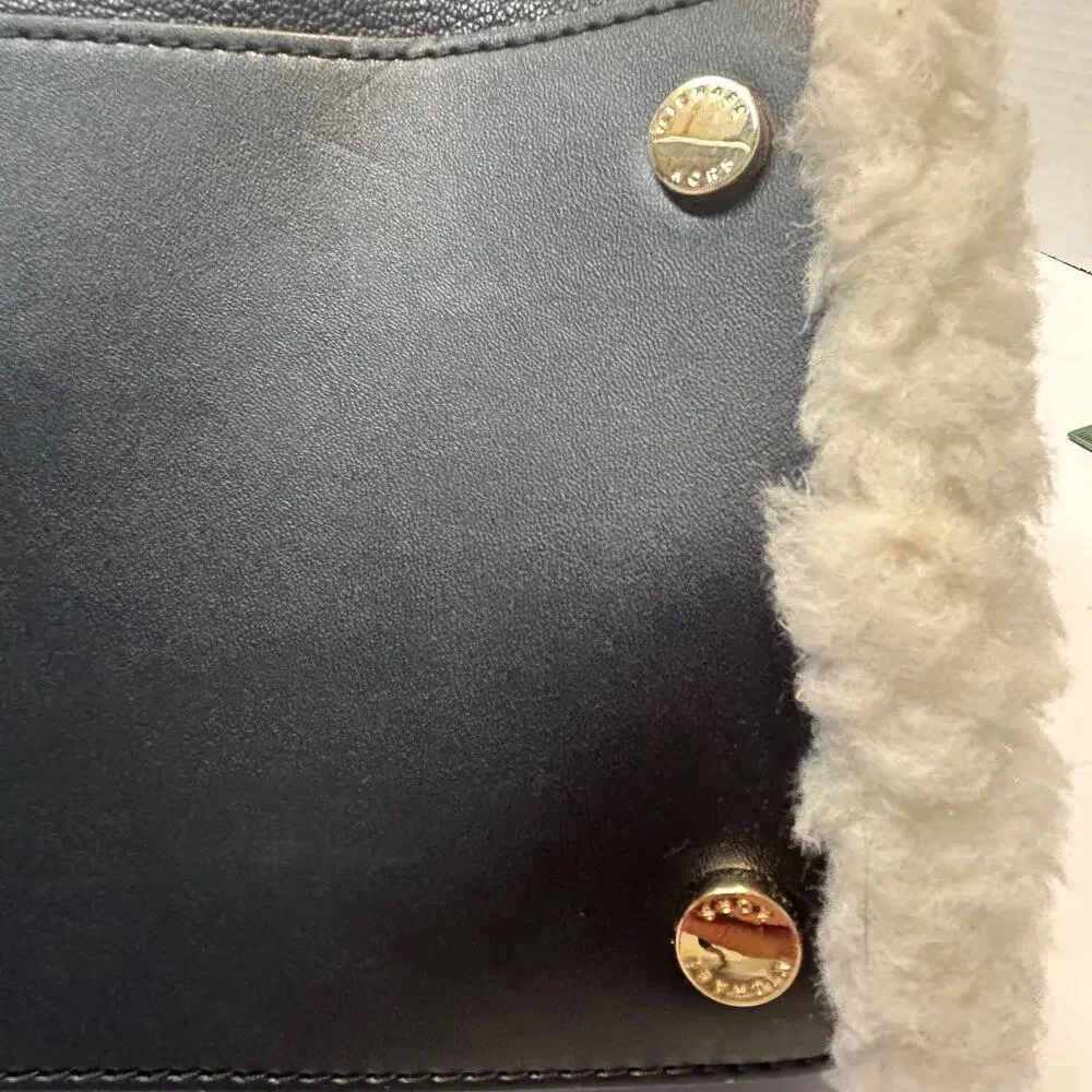 Michael Kors Hamilton Pebbled Leather Sherpa Trimmed‎ Crossbody/Satchel NWT